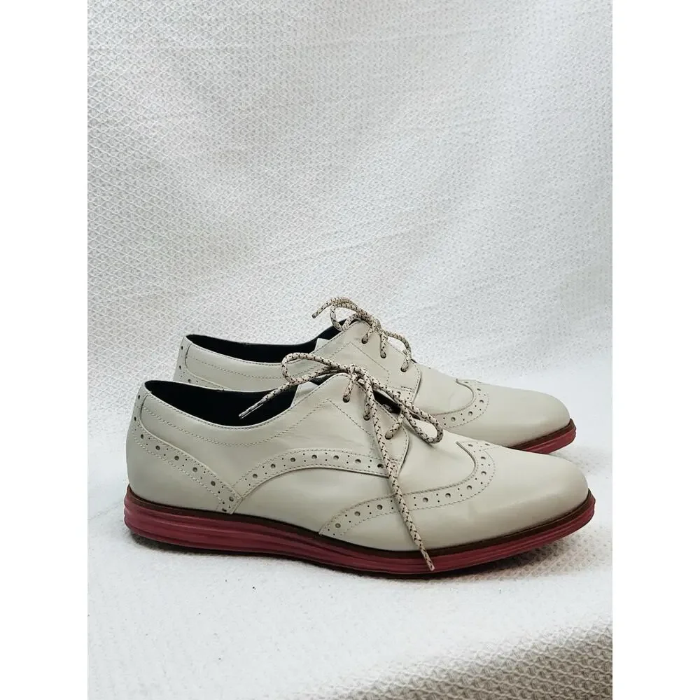 Cole Haan OriginalGrand Wingtip Oxford Women 10.5 B Ivory Pink F11028
